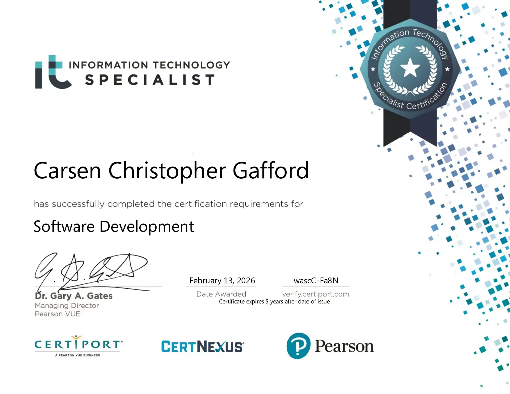 Software Development Certificate